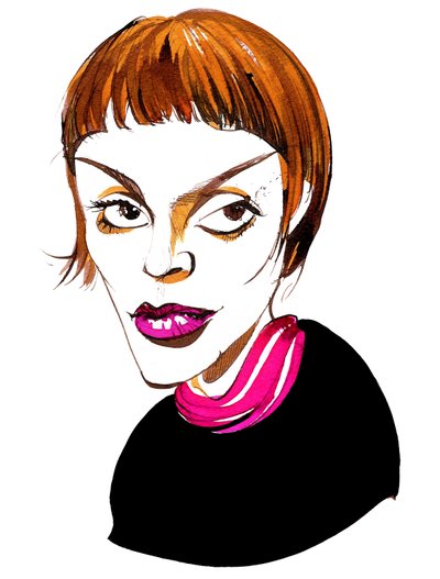 Brigitte Fassbaender, German mezzo soprano, stage director and writer; caricature by Neale Osborne